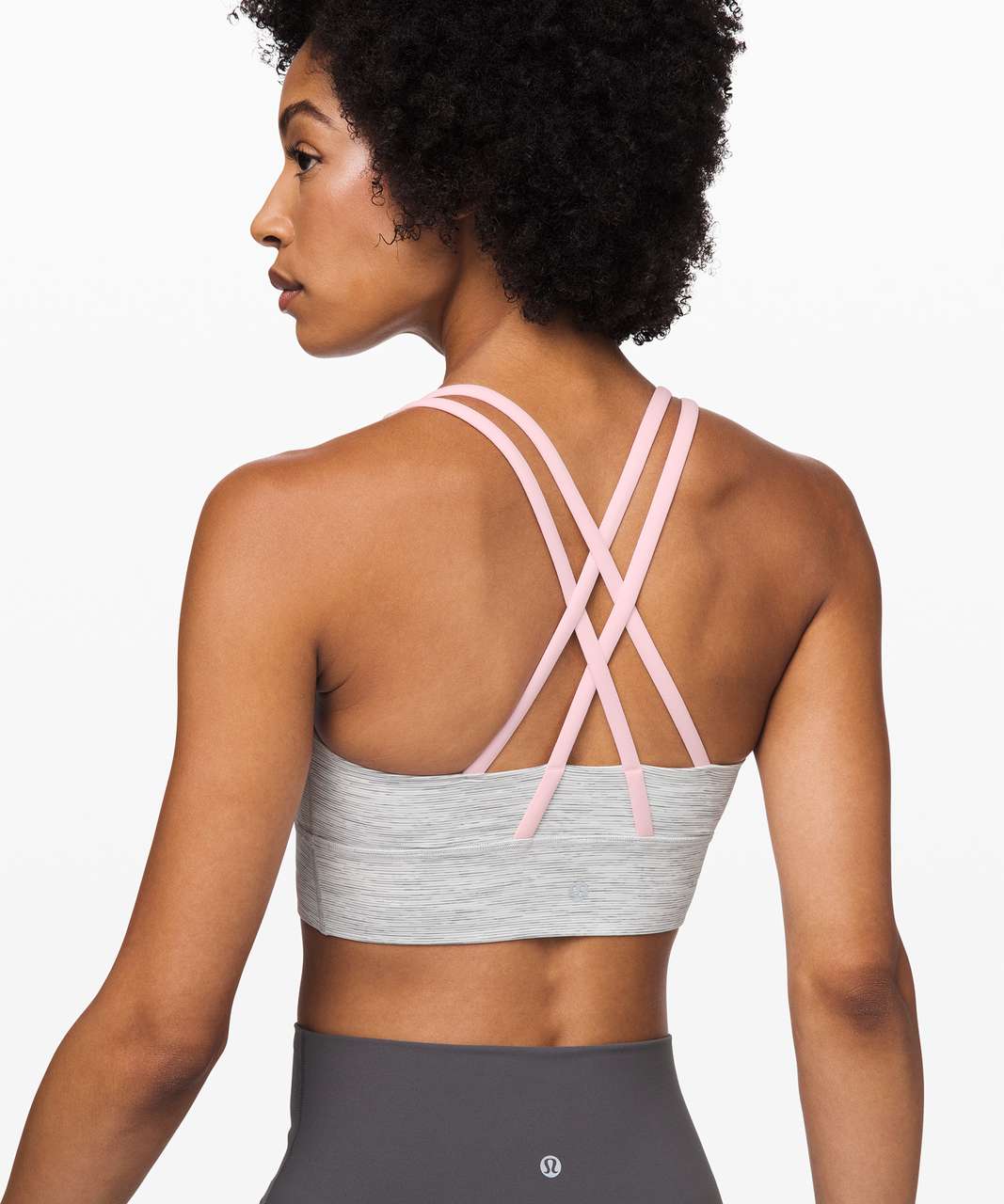 Lululemon Energy Bra *Long Line - Wee Are From Space Nimbus Battleship / Powdered Rose