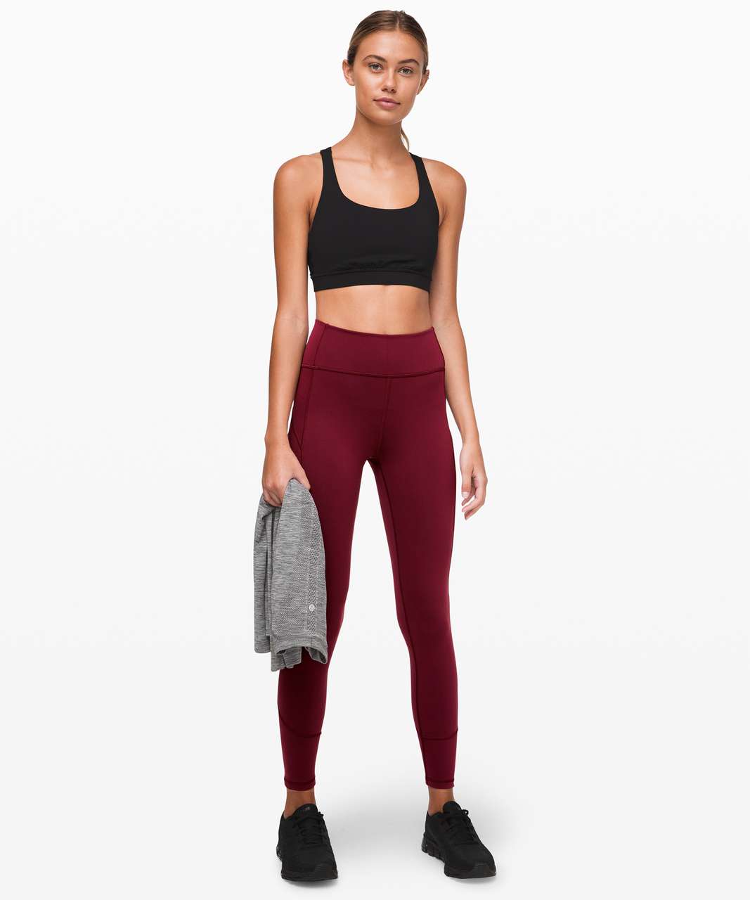 Lululemon Size 6 In Movement Tight 25 Everlux Burgundy striped