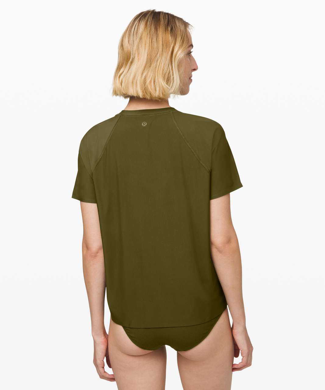 Lululemon Sun Shelter Short Sleeve Rash Guard - Landscape Green