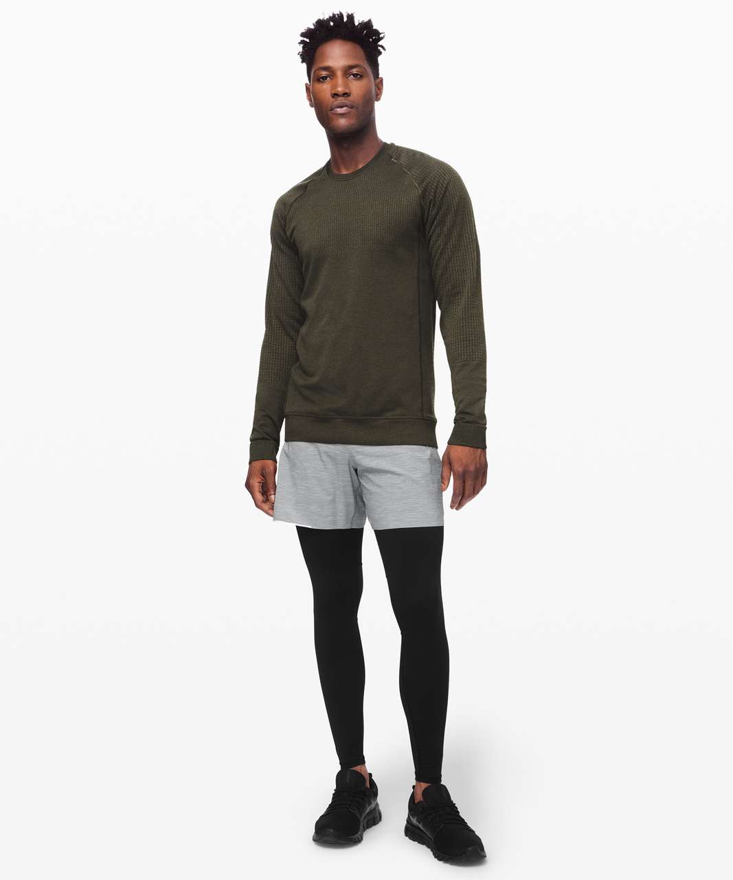 Lululemon Engineered Warmth Long Sleeve - Dark Olive / Dark Olive ...