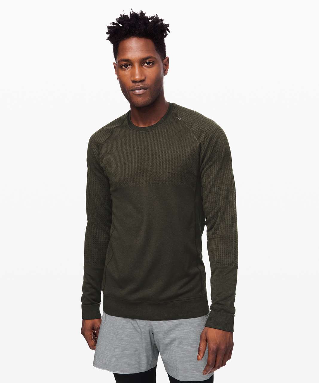 Lululemon Engineered Warmth Long Sleeve - Dark Olive / Dark Olive - lulu  fanatics