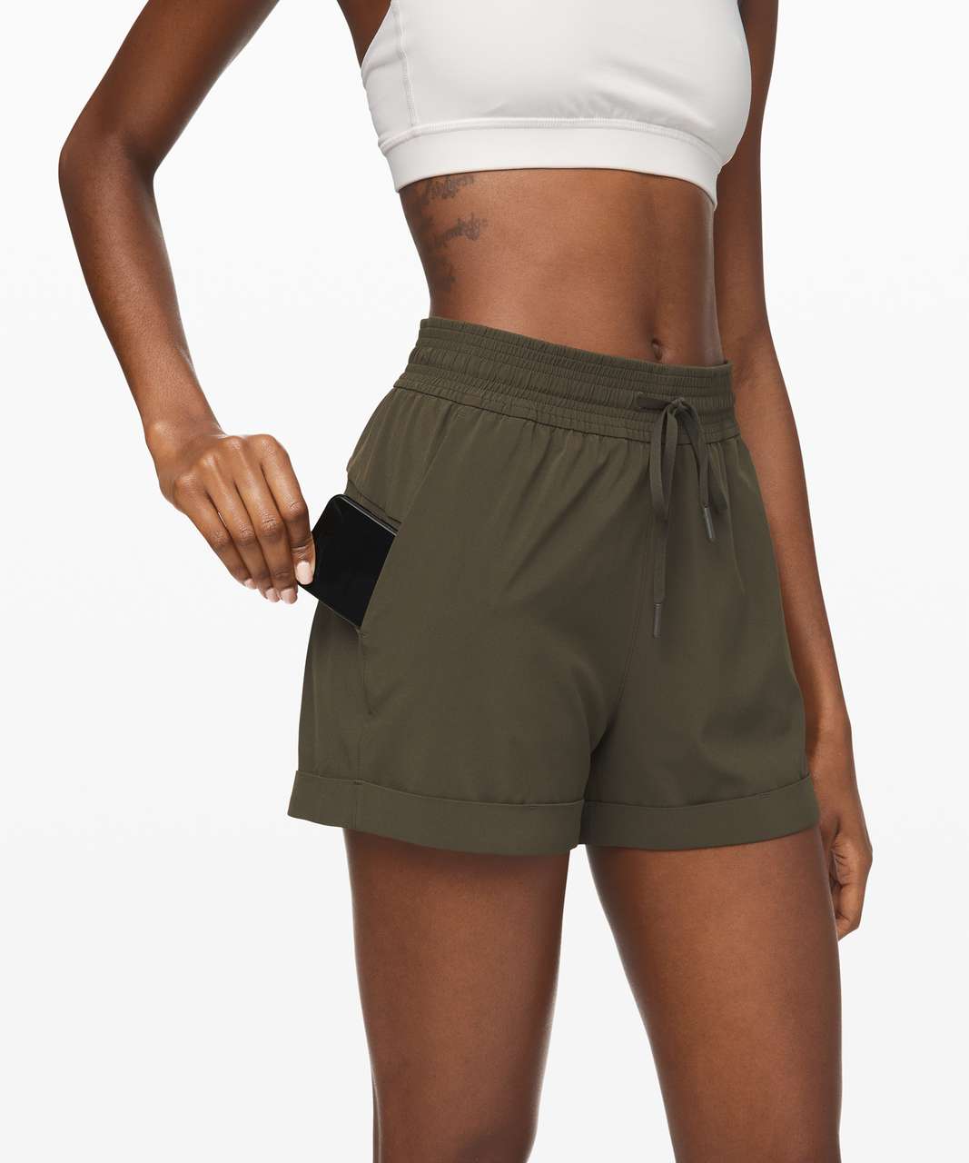 Lululemon Spring Break Away Short *4-way Stretch 3" - Dark Olive