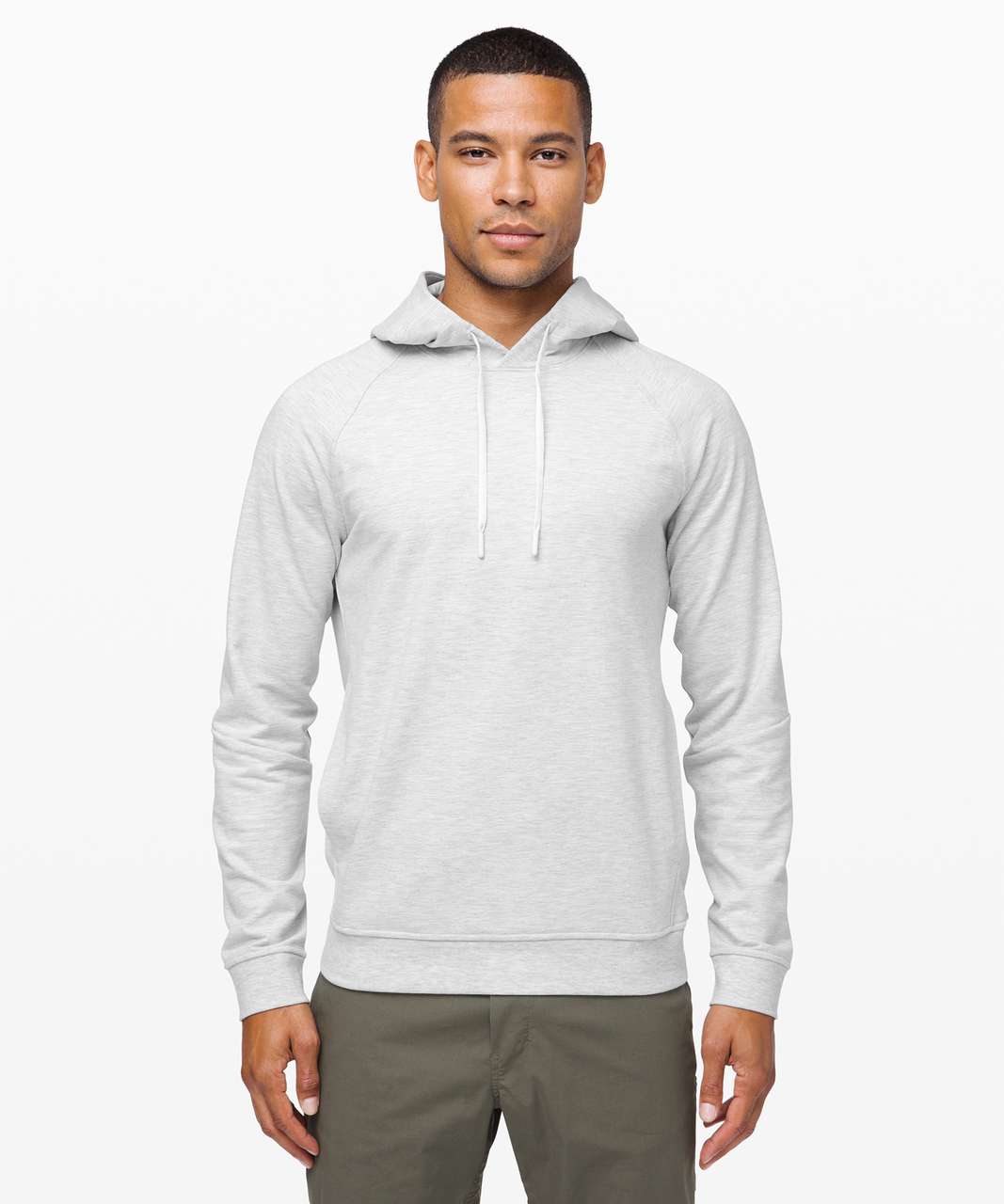 Lululemon City Sweat Pullover Hoodie - Heathered Ultra Light Grey / Sea Salt