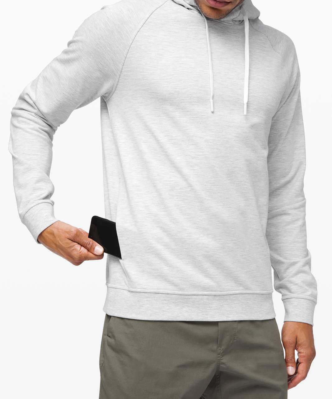 Lululemon City Sweat Pullover Hoodie - Heathered Ultra Light Grey / Sea  Salt - lulu fanatics