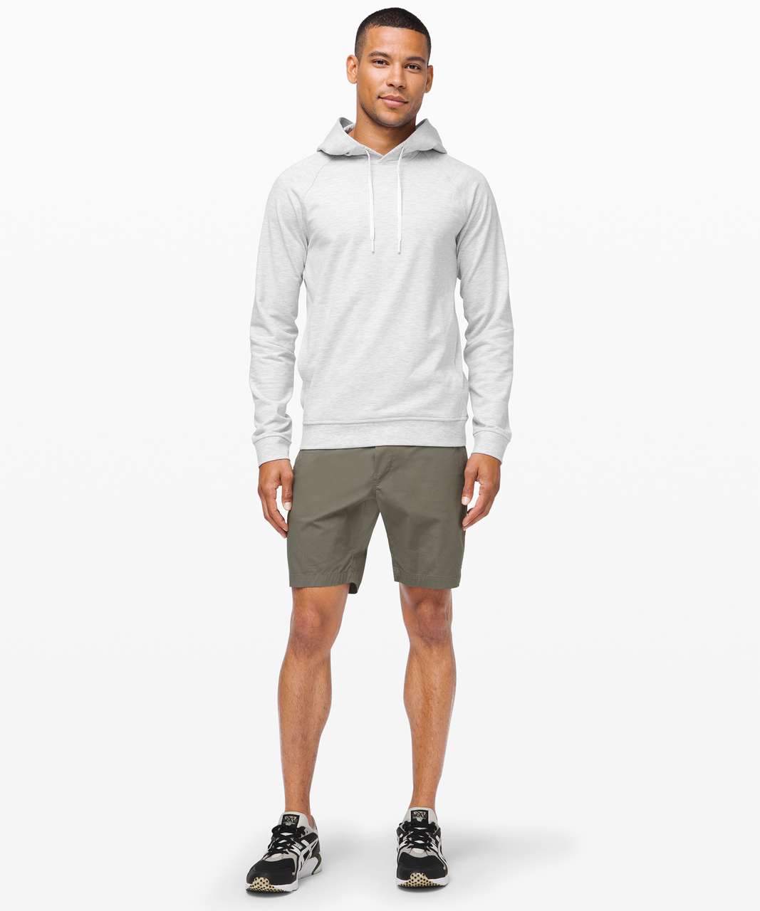 Lululemon City Sweat Pullover Hoodie - Heathered Ultra Light Grey / Sea Salt