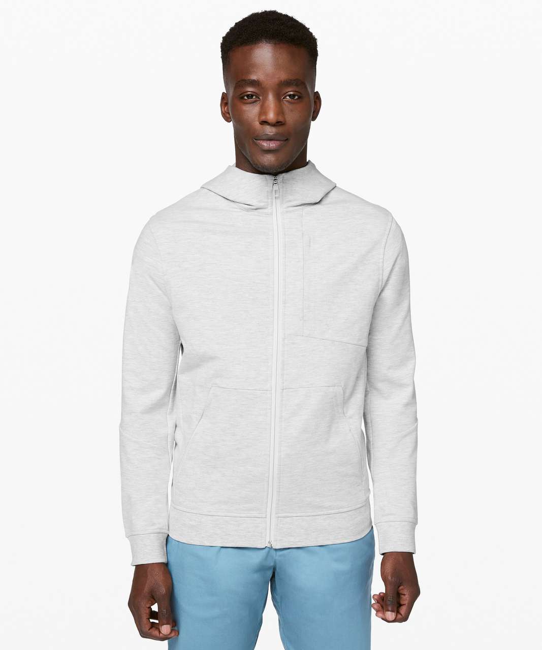 Lululemon City Sweat Zip Hoodie - Heathered Ultra Light Grey / Sea Salt