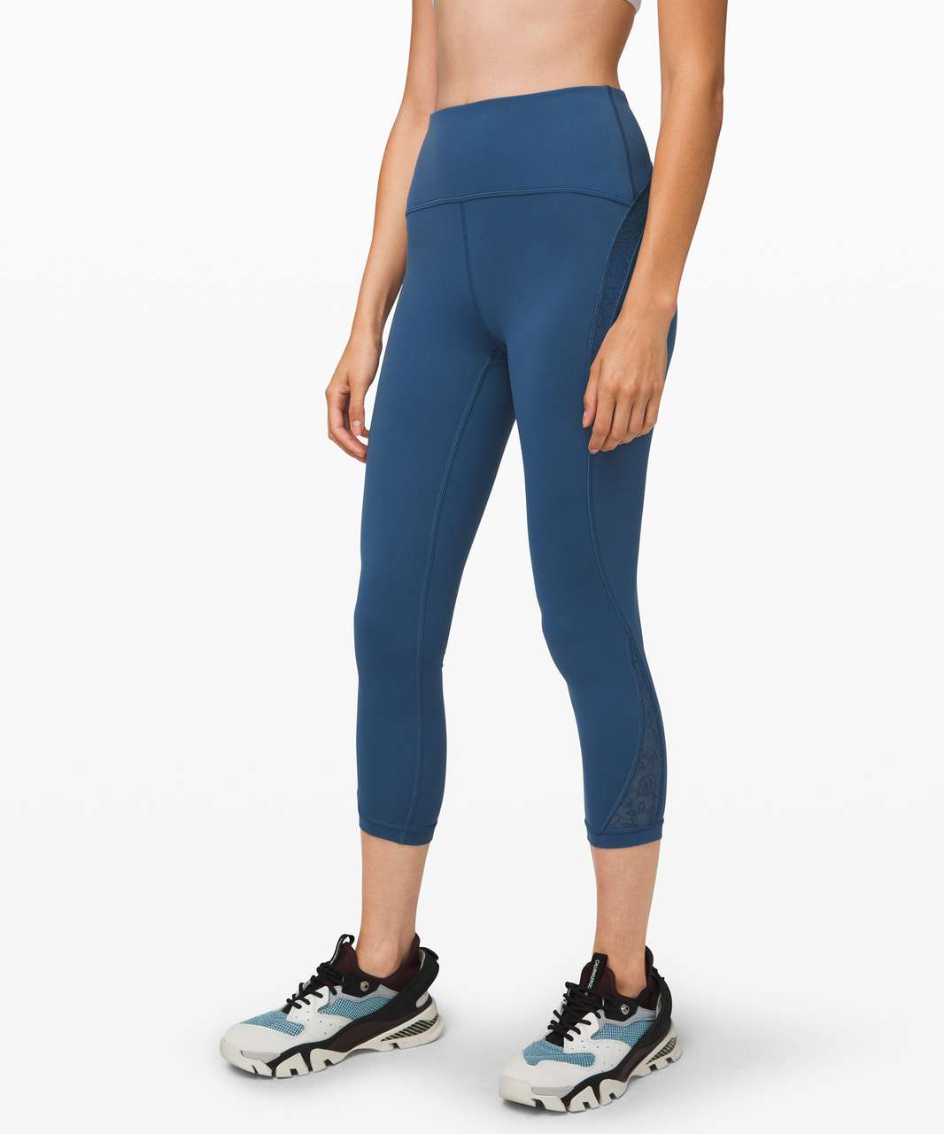 Lululemon Wunder Under Marble Dye High Rise Crop 21 - Marble Dye Classic  Navy - lulu fanatics