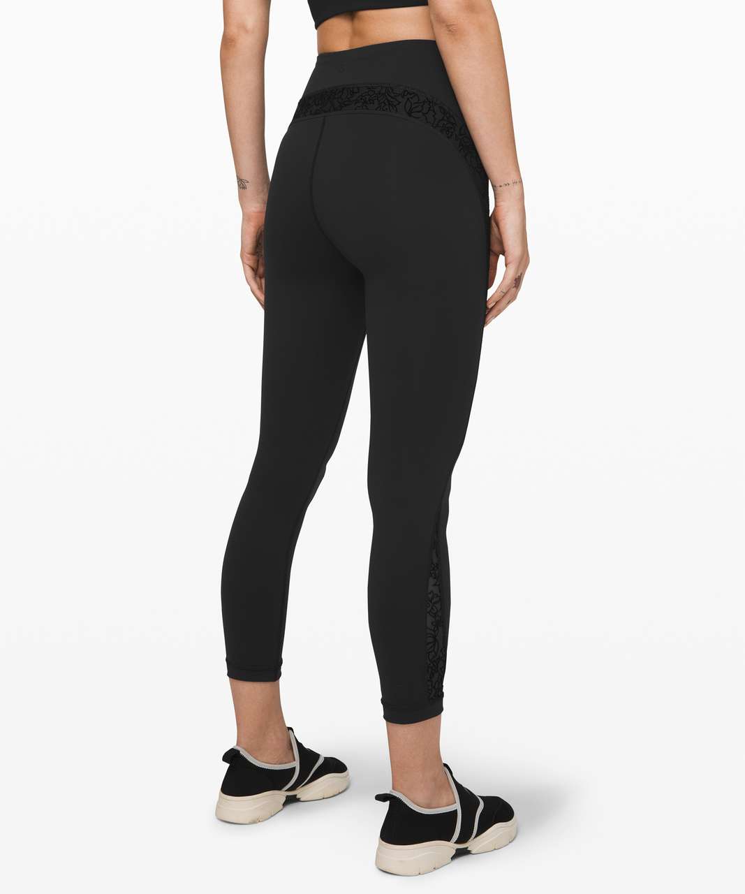 Lululemon Wunder Under Crop High-Rise 21" *Flocked Everlux - Black