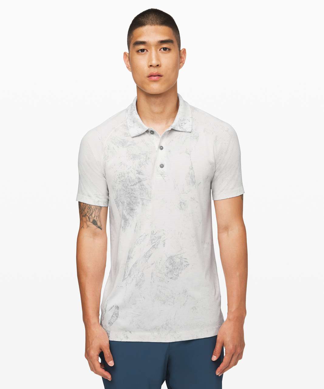 Lululemon Metal Vent Tech Polo *Chalk Wash - White / White / Light Cast