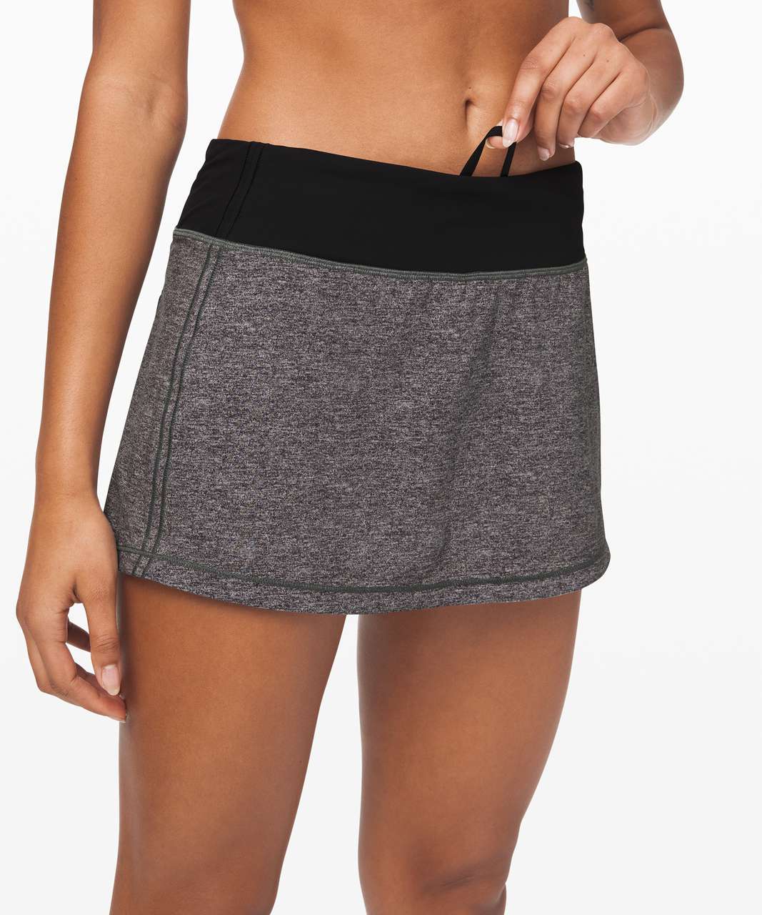 Lululemon Pace Rival MR Skirt Regular Length Heather Lux Multi/Black Grey  Sz 10