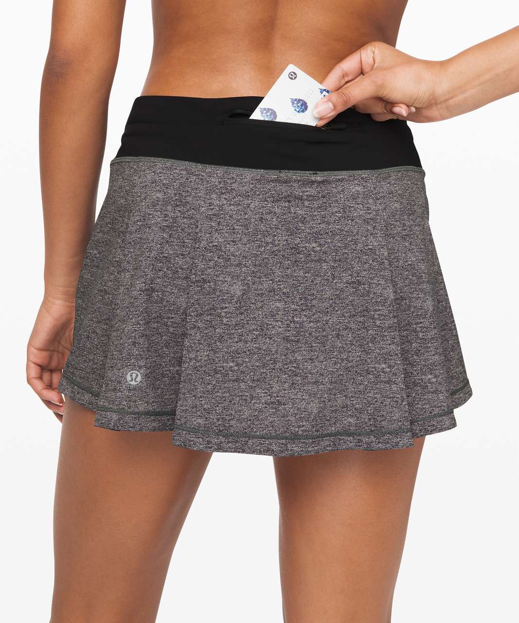 Lululemon Heather Lux Multi Black Pace Rival Skirt Tall No Panels