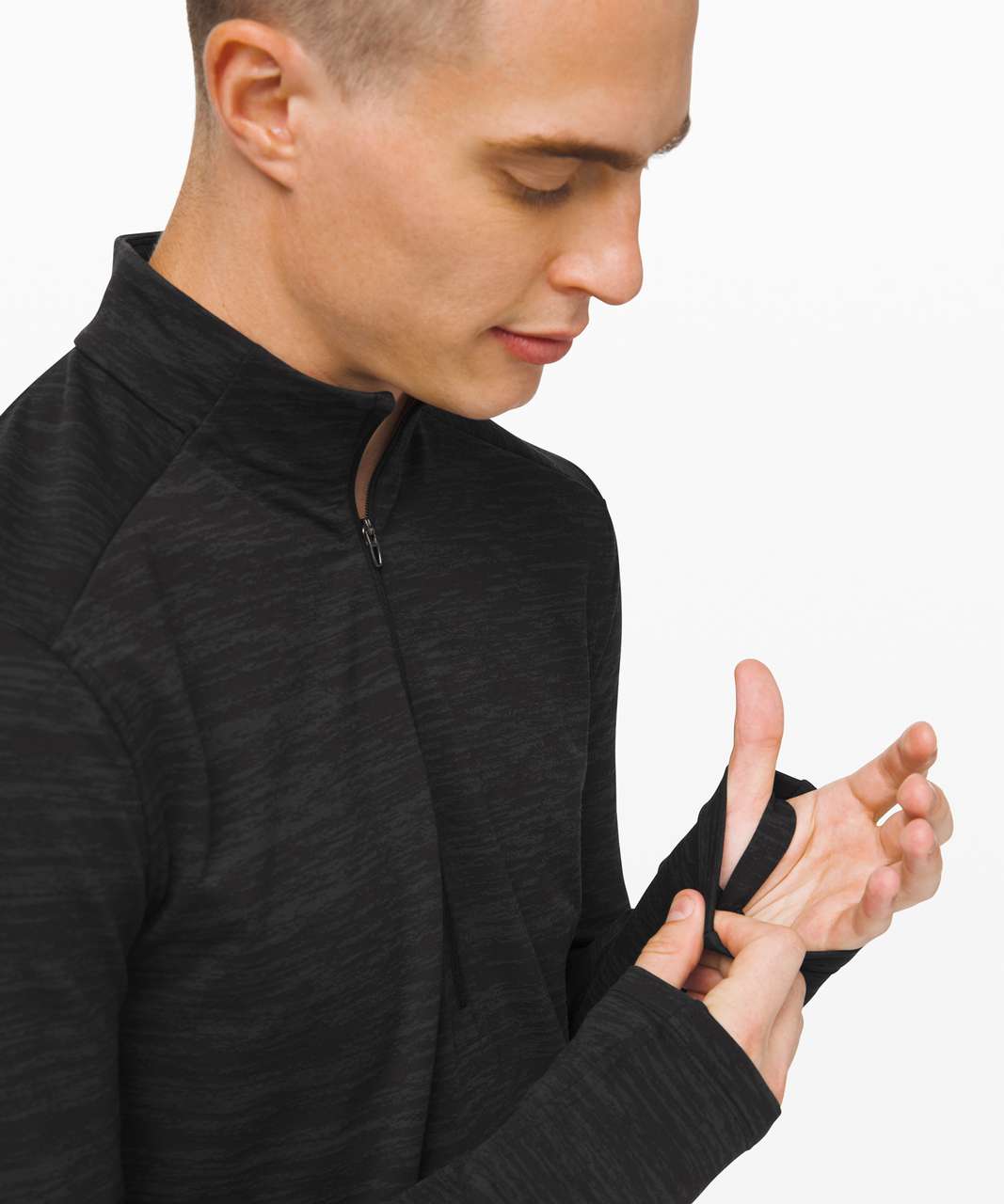 Lululemon City Sweat 1/2 Zip *Jacquard - Black / Obsidian