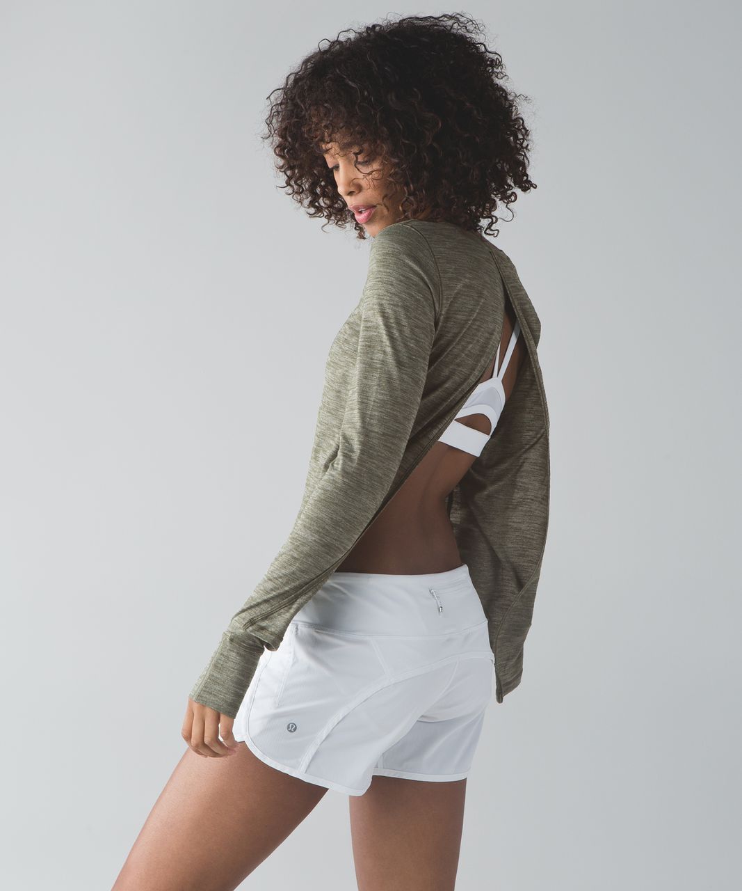 Lululemon Beat The Heat Long Sleeve - Heathered Fatigue Green