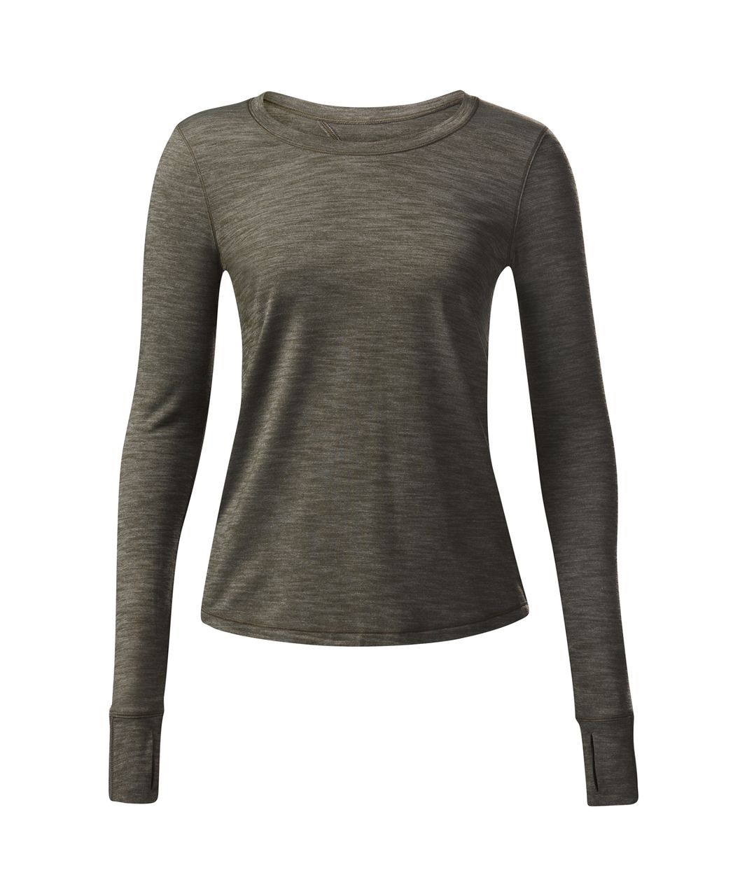 Lululemon Beat The Heat Long Sleeve - Heathered Fatigue Green - lulu ...