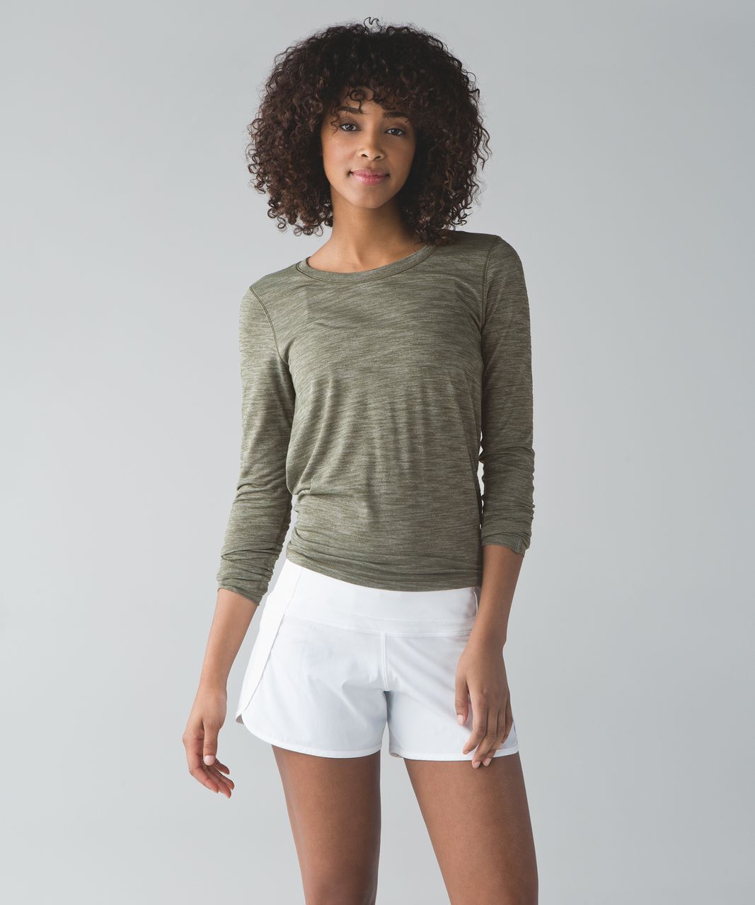 Lululemon Beat The Heat Long Sleeve - Heathered Fatigue Green