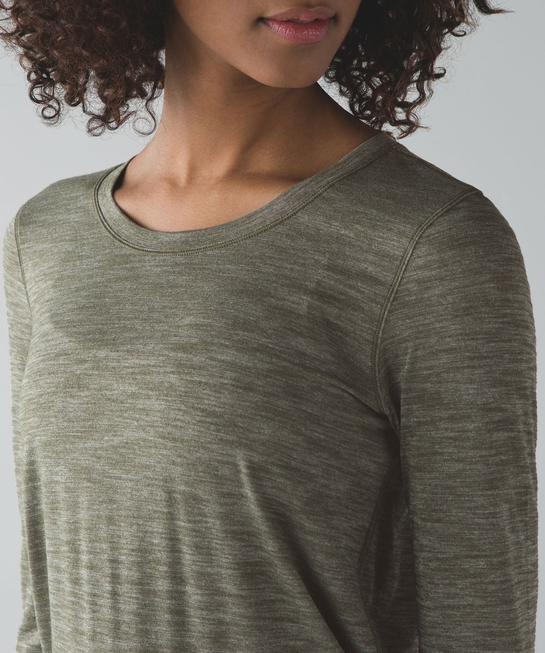 Lululemon Beat The Heat Long Sleeve - Heathered Fatigue Green