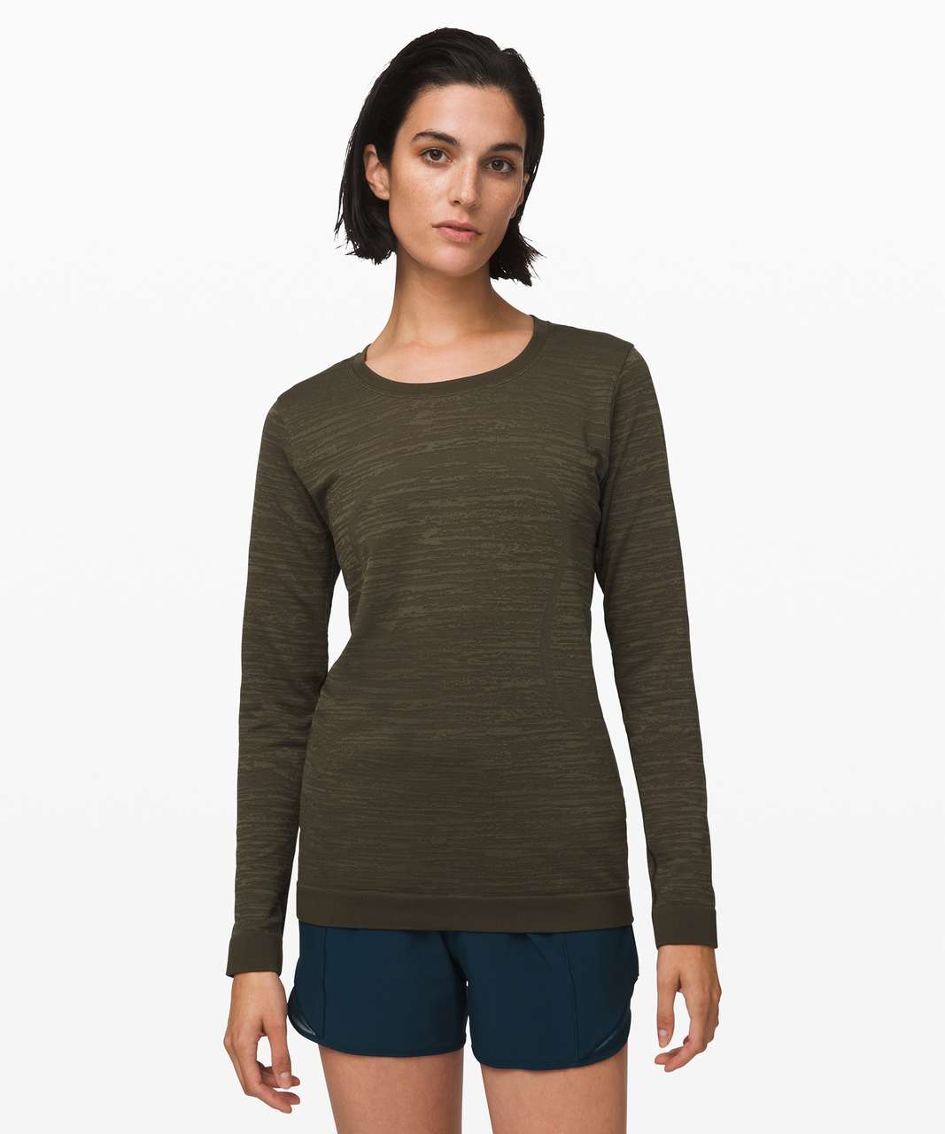 Lululemon Training Swiftly Relaxed Long-Sleeve Shirt - Black/Neutral - Size 4