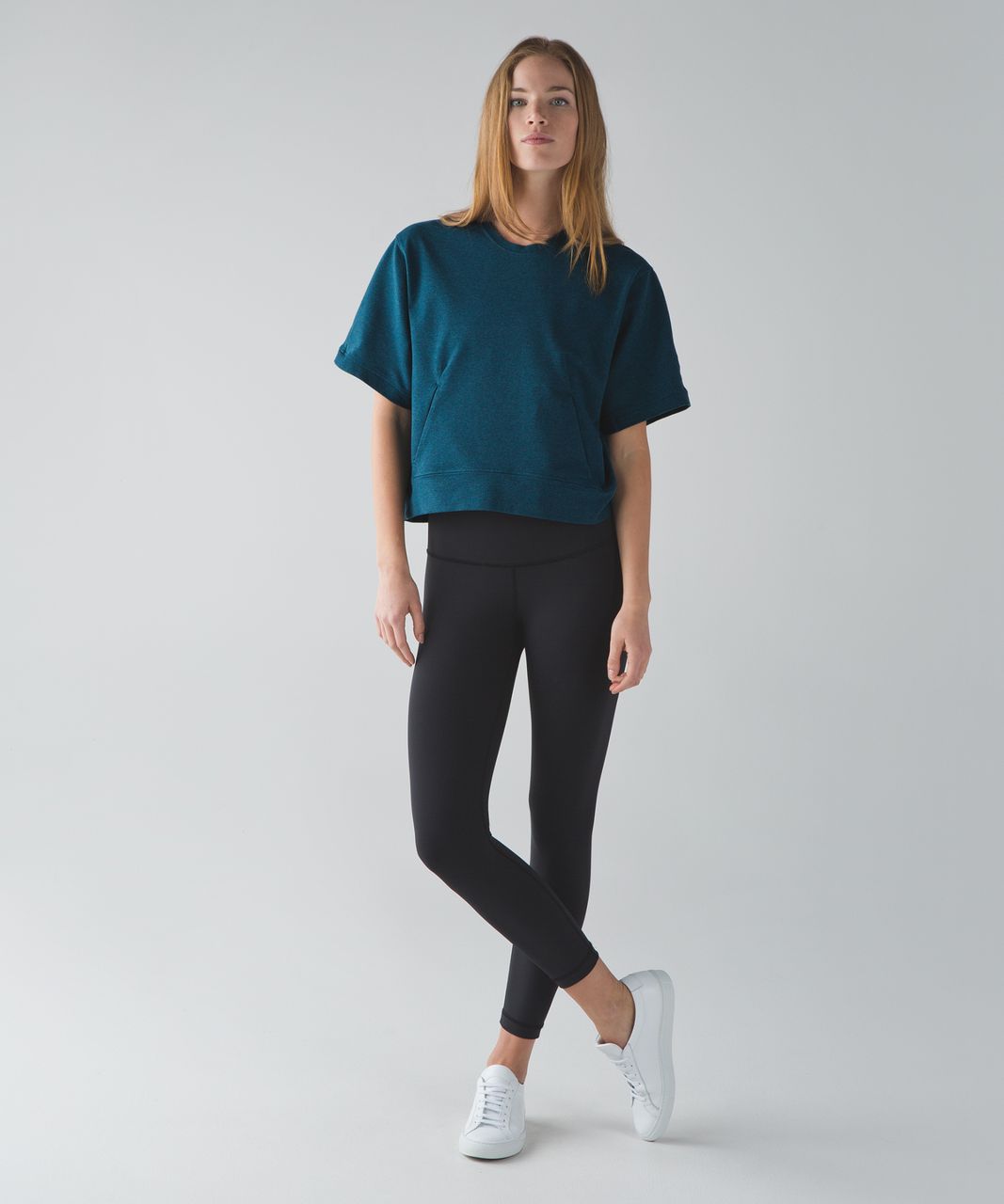 Lululemon Blissed Out Short Sleeve Sweatshirt - Heathered Alberta Lake