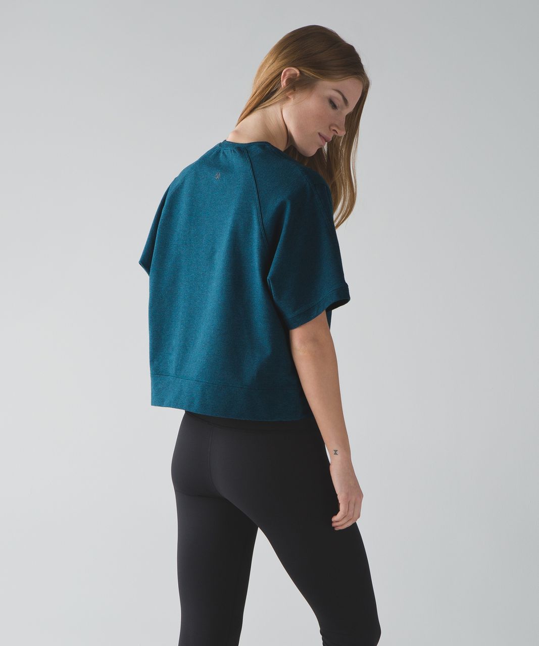 Lululemon Blissed Out Short Sleeve Sweatshirt - Heathered Alberta Lake