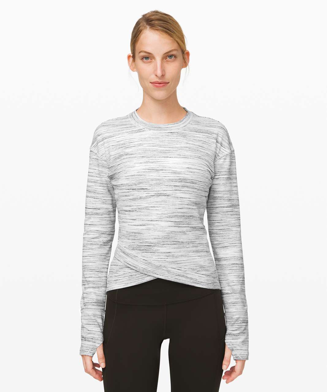 Lululemon Close to Crossing Long Sleeve *Rulu - Space Dye Camo White Silver Spoon