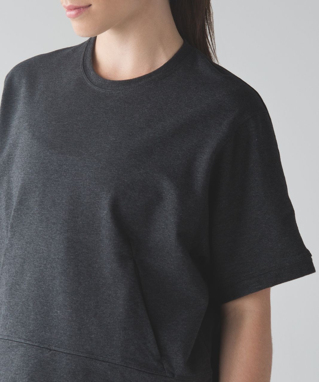 Lululemon Blissed Out Short Sleeve Sweatshirt - Heathered Black