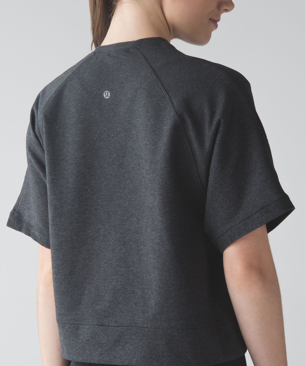 Lululemon Blissed Out Short Sleeve Sweatshirt - Heathered Black