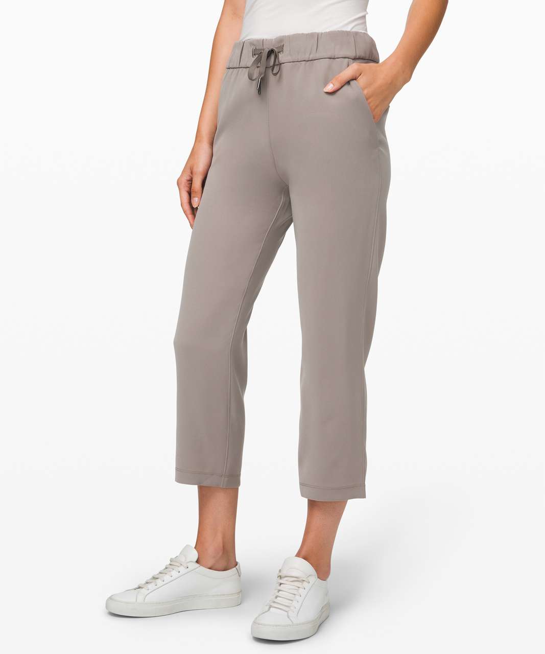 Lululemon On the Fly Crop *Woven 23 - Dark Olive - lulu fanatics