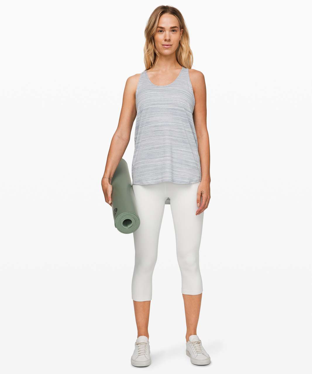 Lululemon Essential Tank Pleated *Seriously Light Luon - Space Dye Camo Concrete Blue Dawn Blue