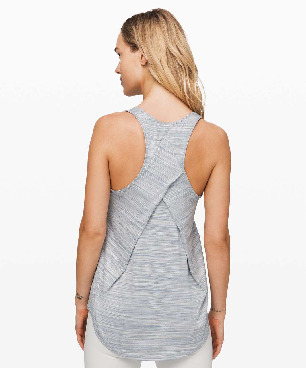 Lululemon Essential Tank Pleated *Seriously Light Luon - Space Dye Camo Concrete Blue Dawn Blue