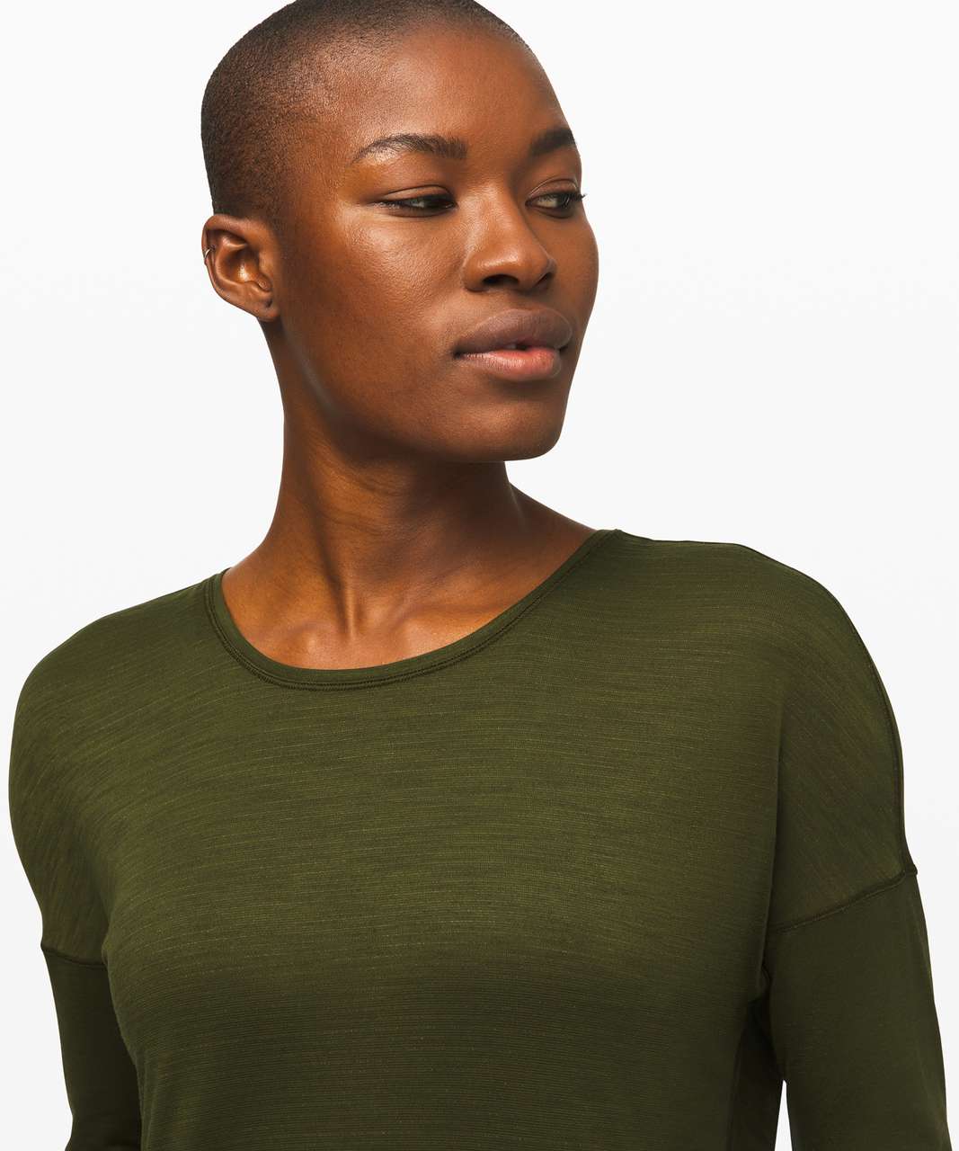 Lululemon Get Set Long Sleeve - Heathered Landscape Green - lulu fanatics