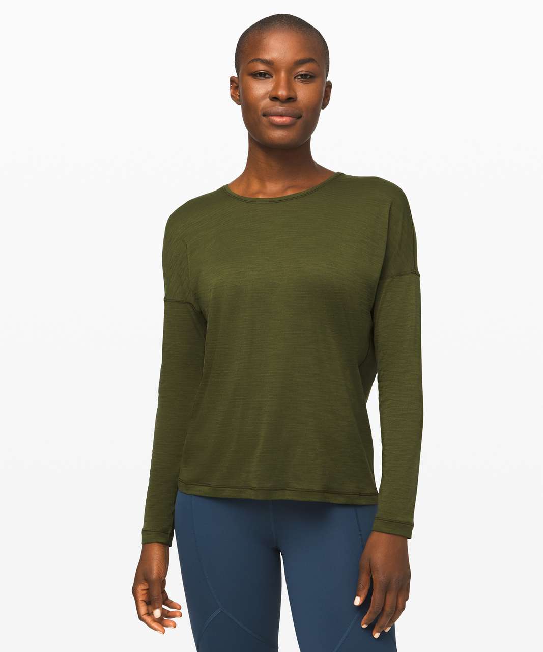 Lululemon Get Set Long Sleeve - Heathered Landscape Green - lulu