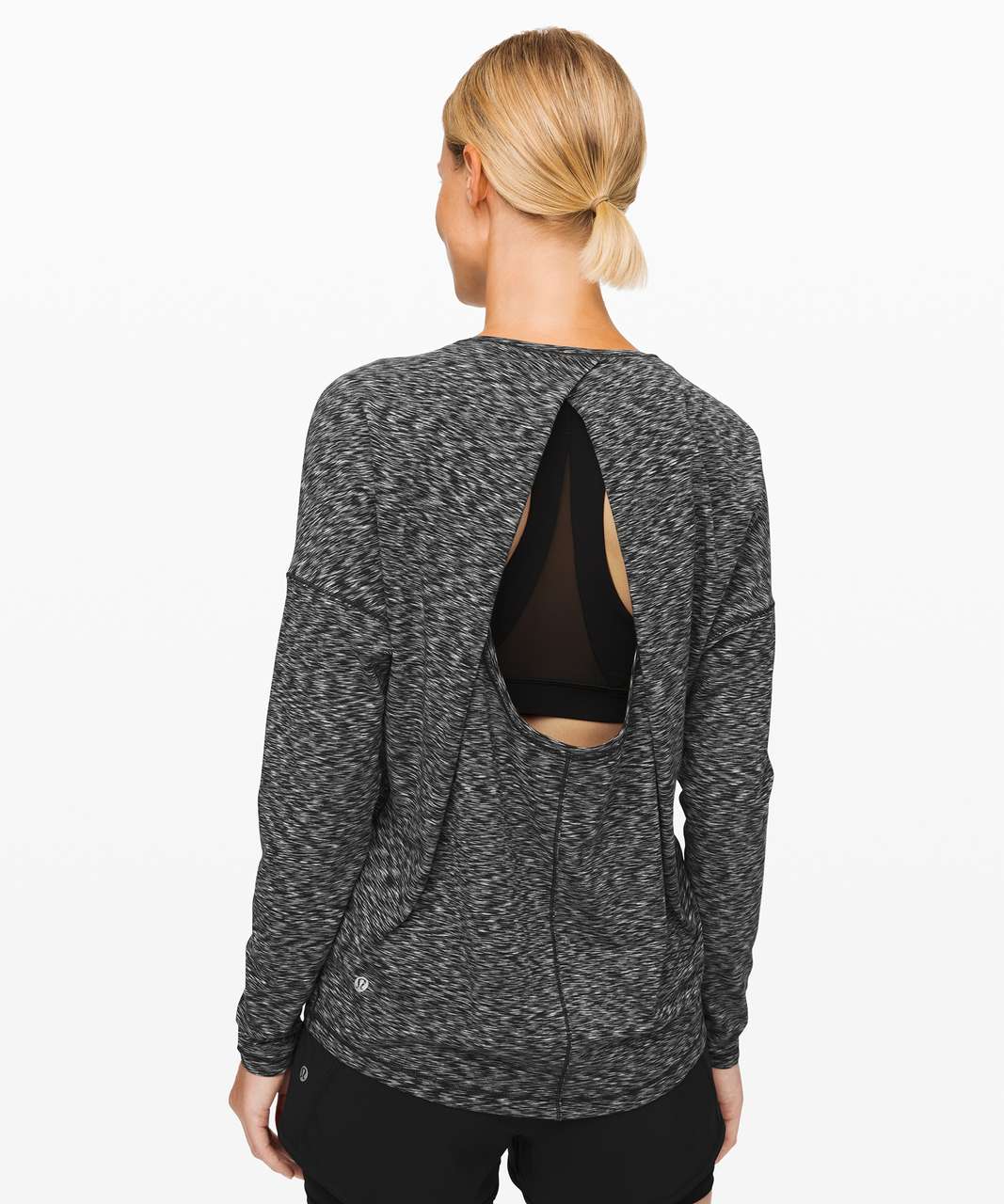 Lululemon Get Set Long Sleeve - Spaced Out Space Dye Black White - lulu  fanatics