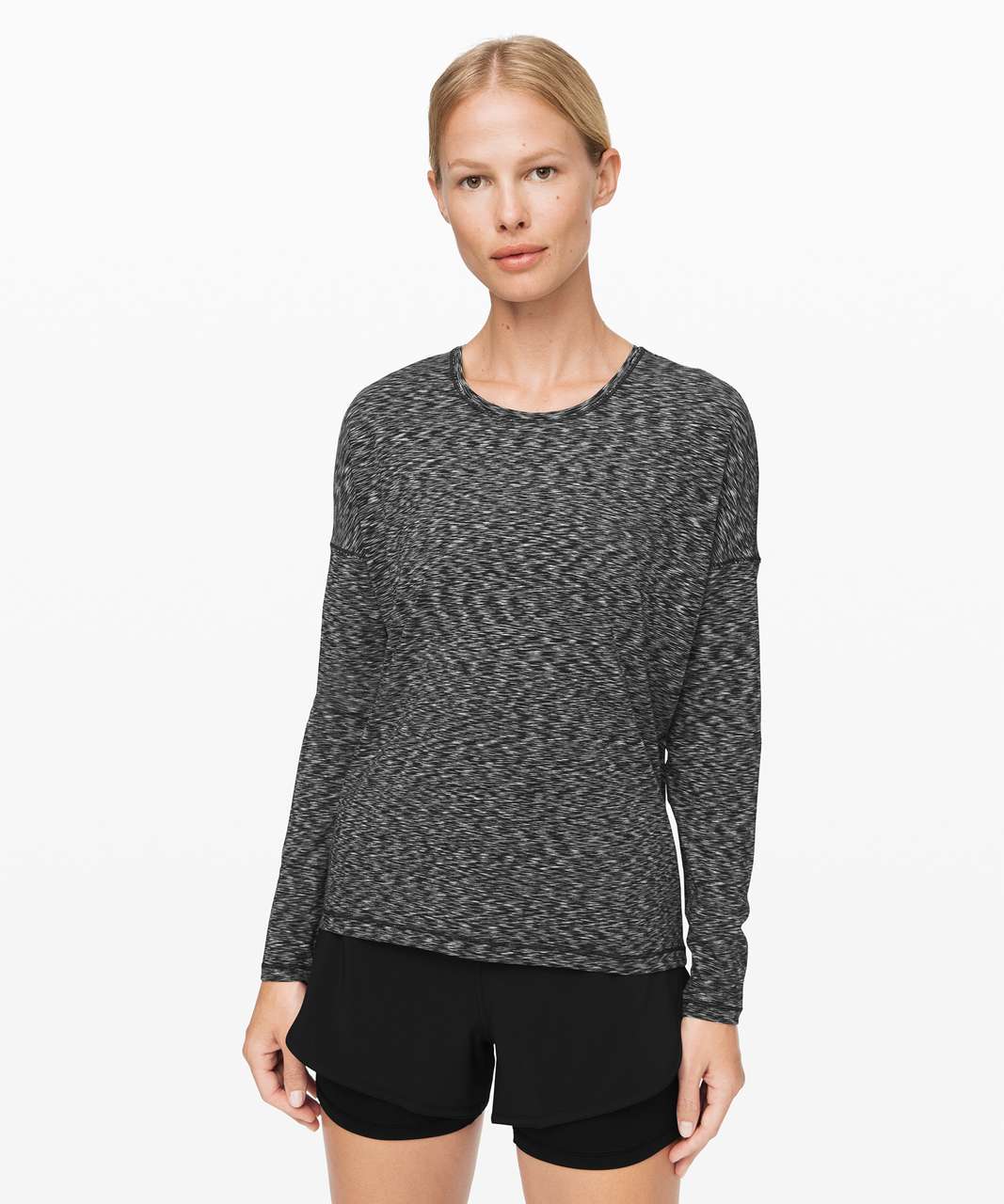 Lululemon Get Set Long Sleeve - Spaced Out Space Dye Black White