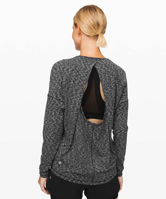 Lululemon Get Set Long Sleeve - Heathered Dark Emerald / Black - lulu