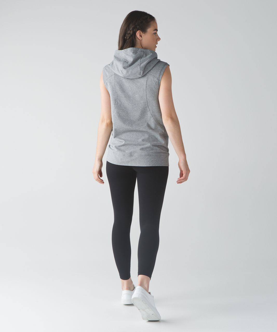 Lululemon Blissed Out Sleeveless Hoodie - Heathered Medium Grey - lulu  fanatics