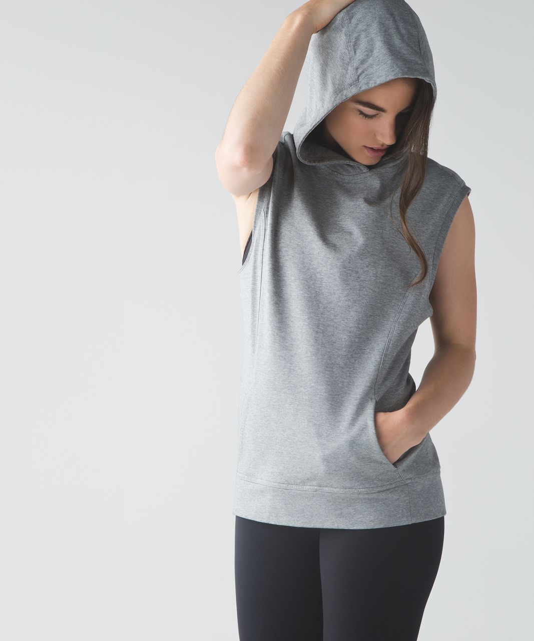 Lululemon Blissed Out Sleeveless Hoodie - Heathered Medium Grey