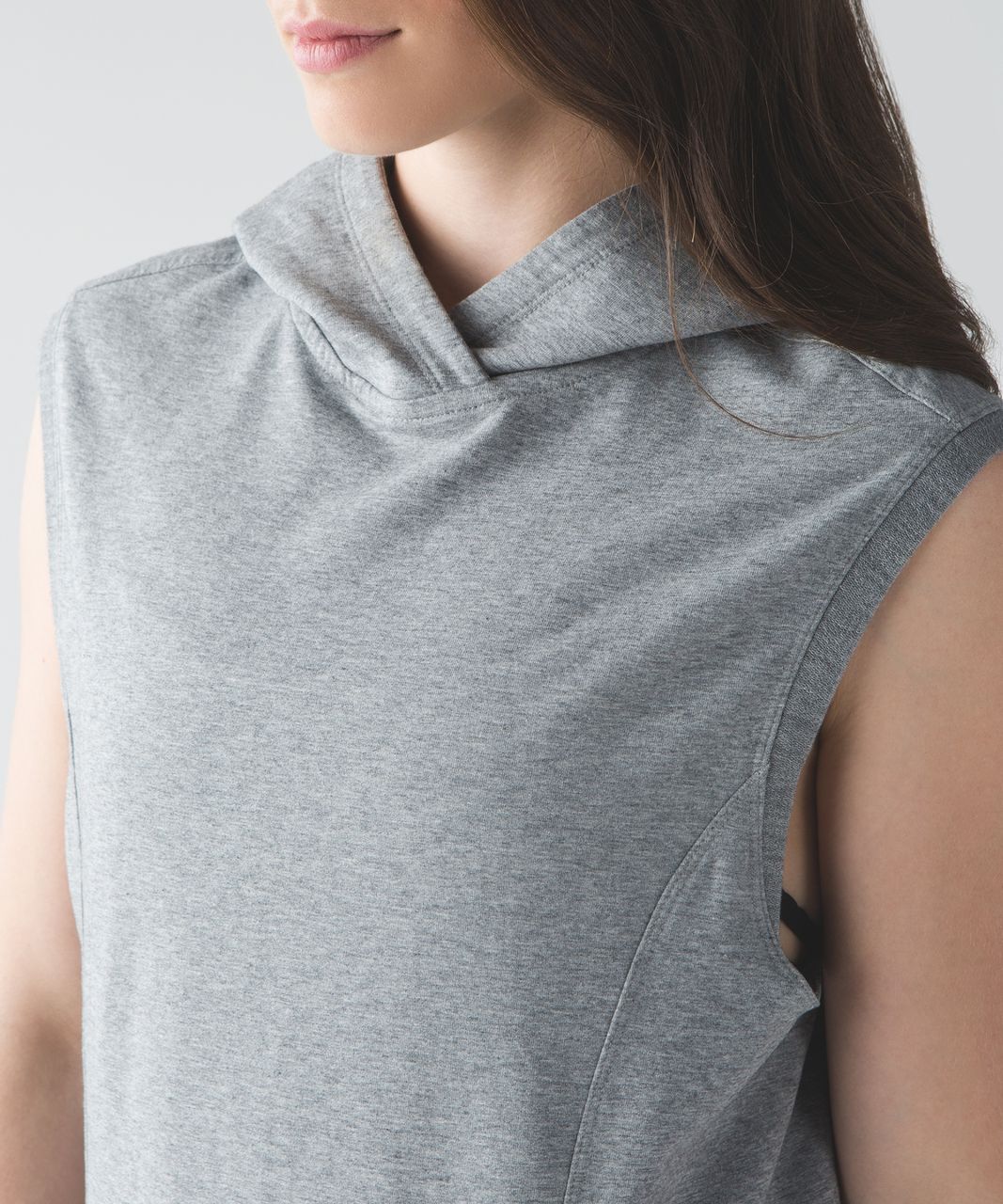 Lululemon Blissed Out Sleeveless Hoodie Sweatshirt Gray Pullover Women's  size 8