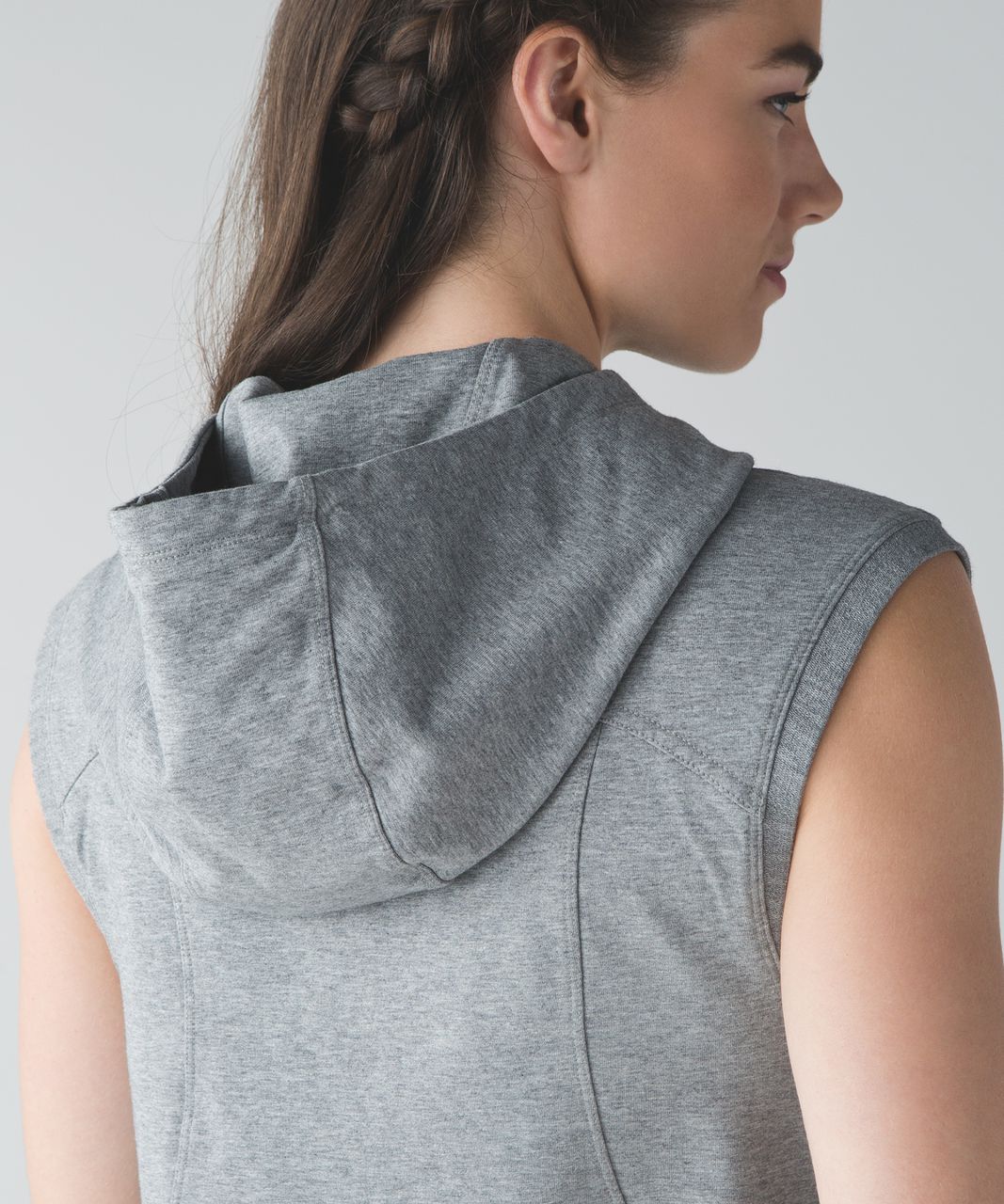 Lululemon Blissed Out Sleeveless Hoodie Sweatshirt Gray Pullover Women's  size 8