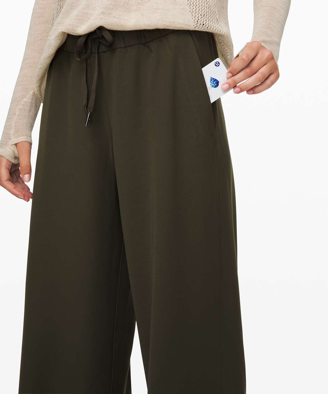 Lululemon On the Fly Wide-Leg Pant *Woven - Dark Olive - lulu fanatics