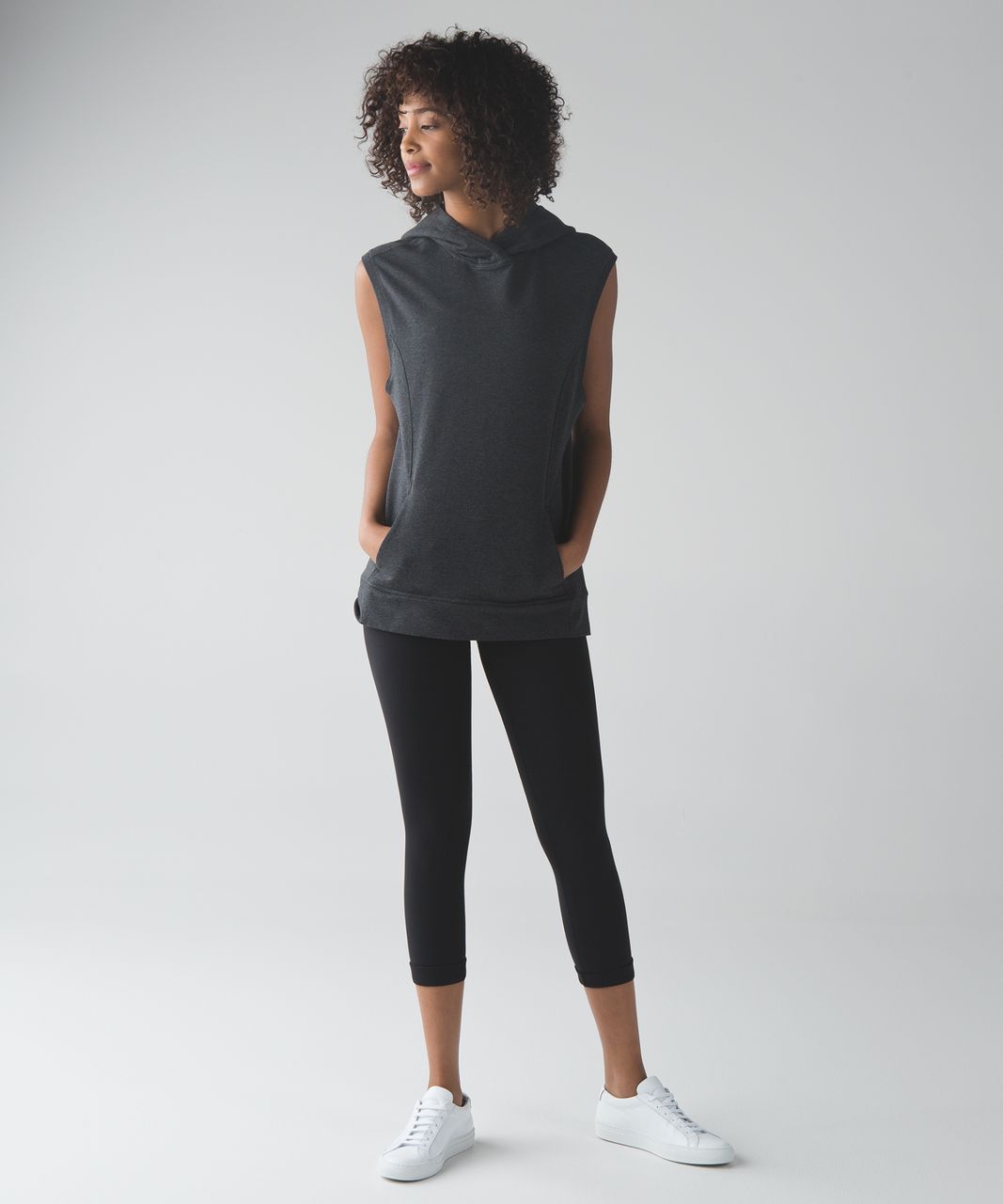 Lululemon Blissed Out Sleeveless Hoodie - Heathered Black