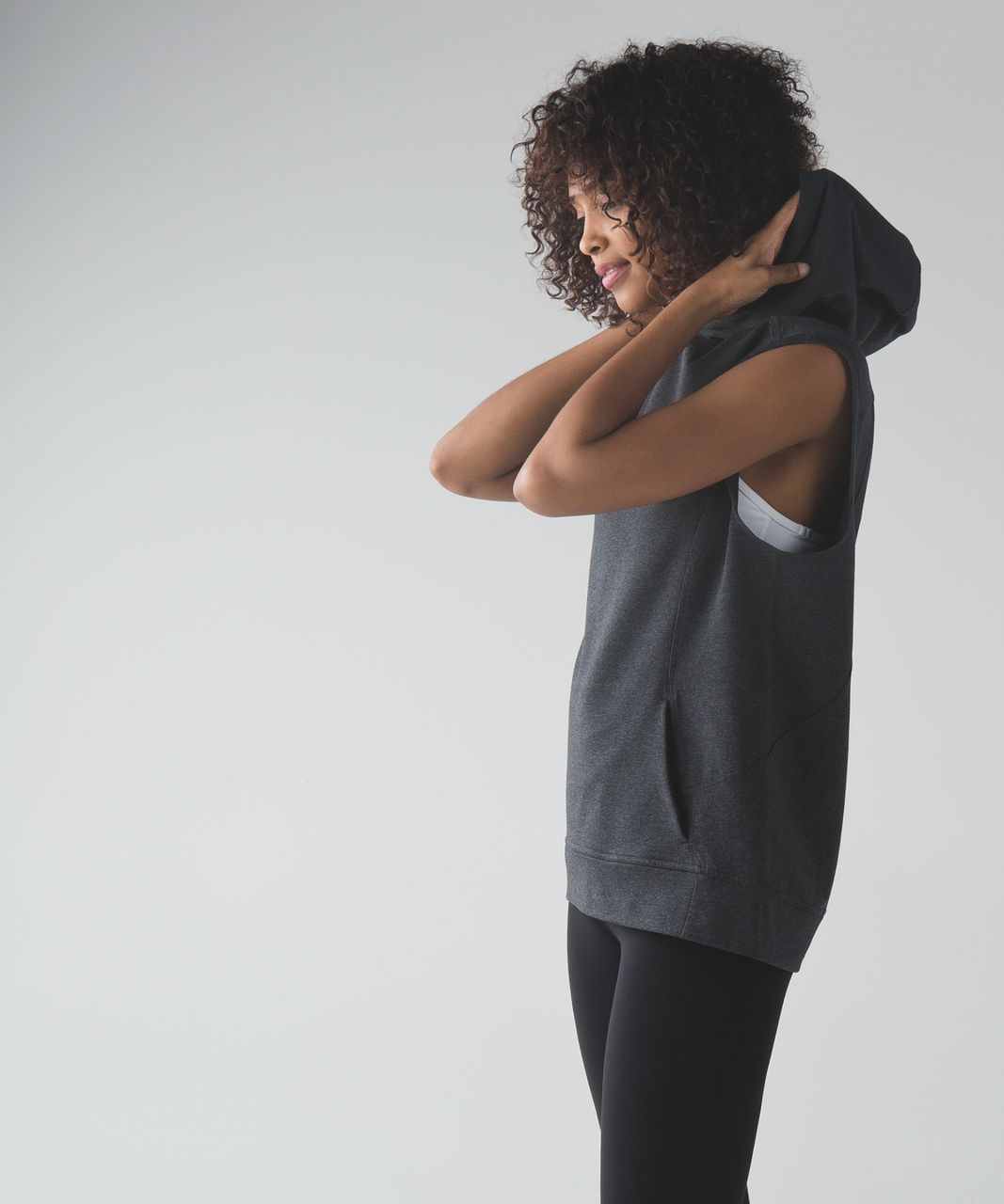 Lululemon Blissed Out Sleeveless Hoodie - Heathered Black