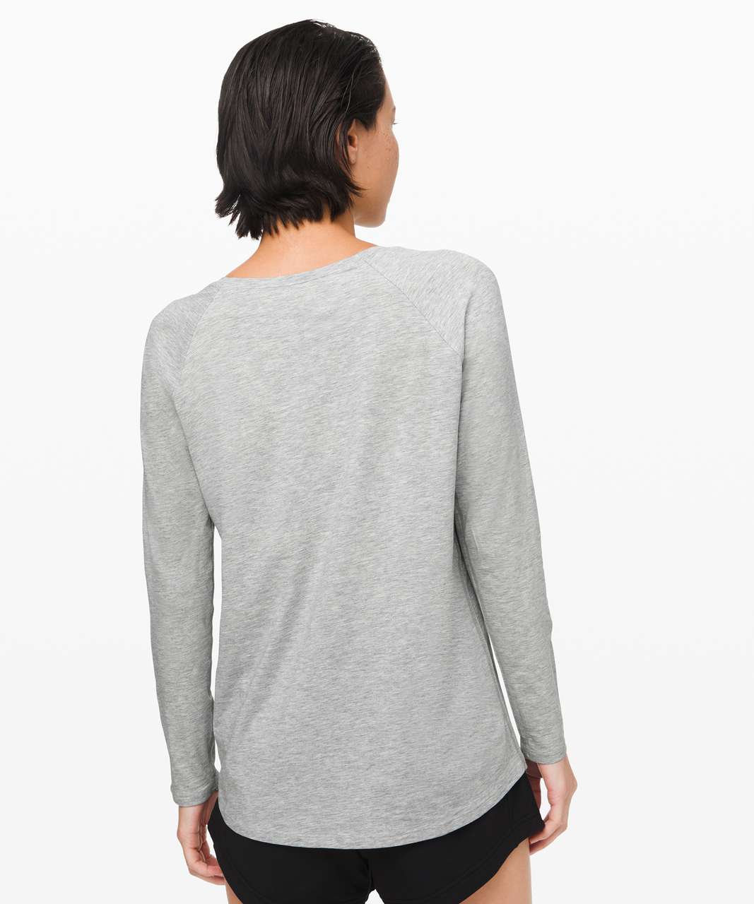 Lululemon Emerald Long Sleeve - Heathered Core Light Grey - lulu fanatics