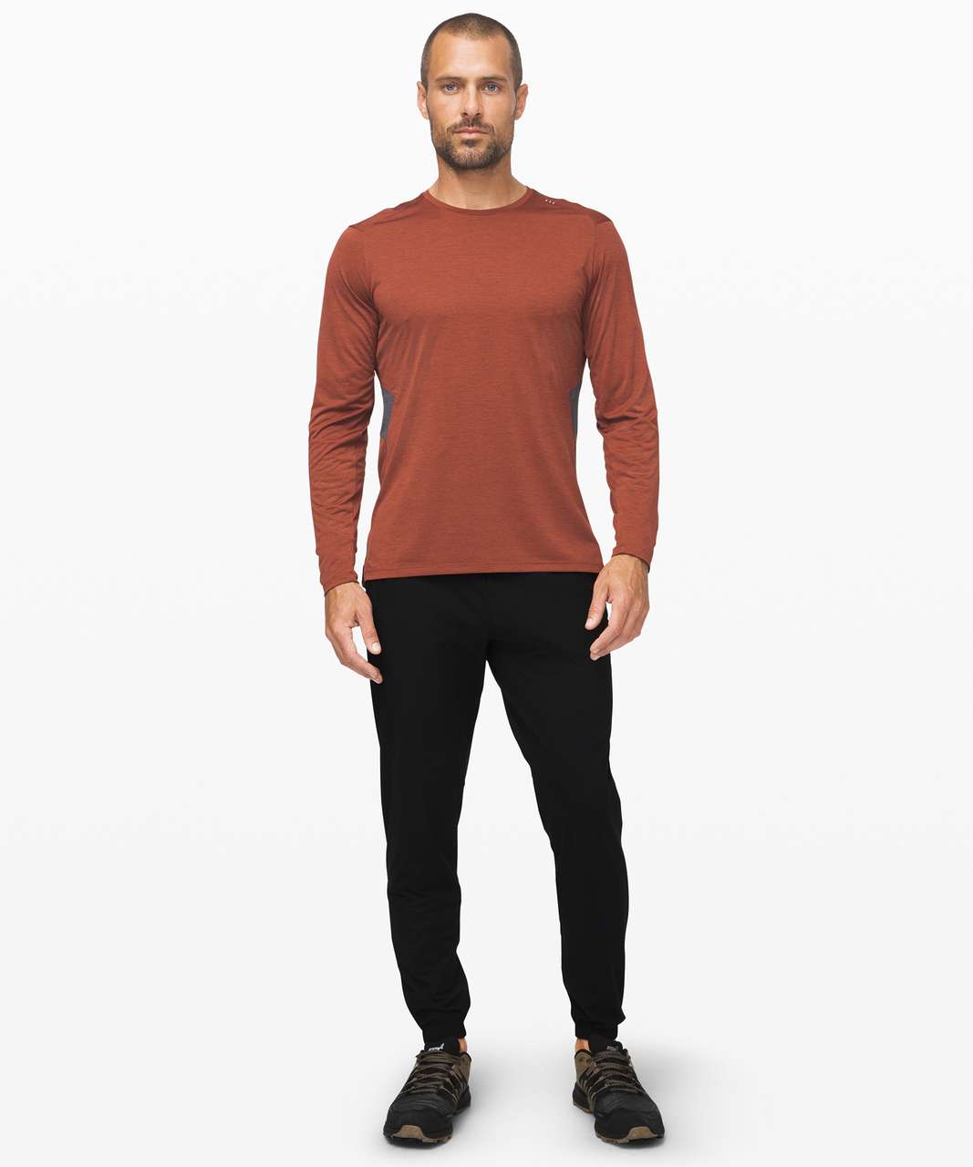 Lululemon Fast and Free Long Sleeve - Heathered Dark Terracotta / Heathered Obsidian