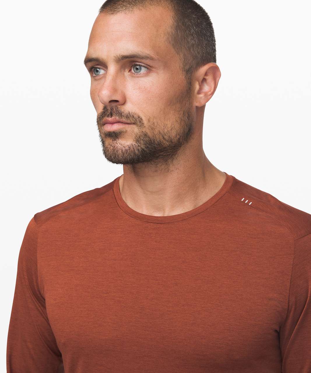 Lululemon Fast and Free Long Sleeve - Heathered Dark Terracotta / Heathered Obsidian