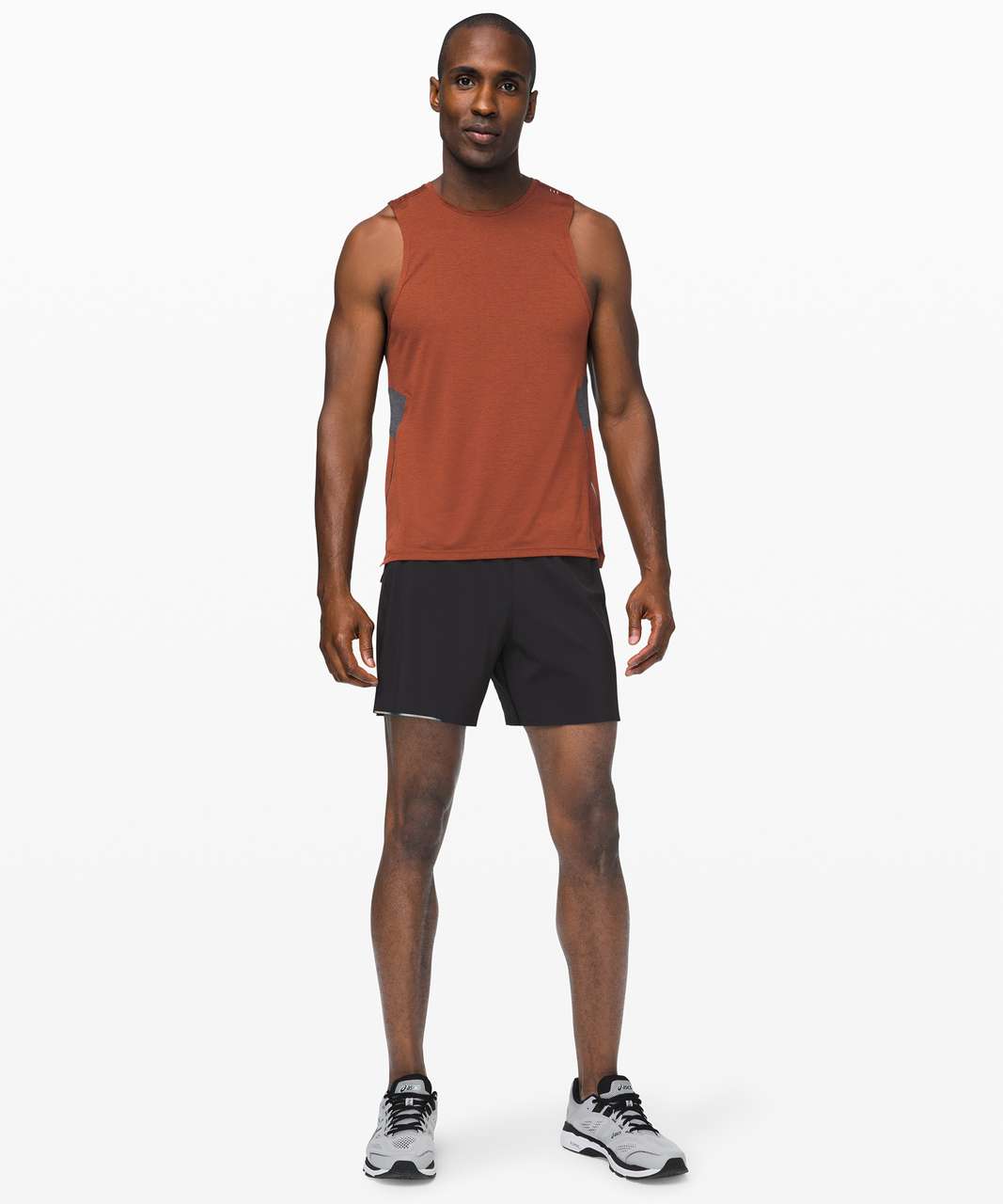 Lululemon Fast and Free Tank - Heathered Dark Terracotta / Heathered Obsidian