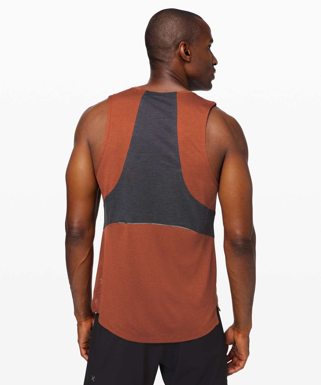 Lululemon Fast and Free Tank - Heathered Dark Terracotta / Heathered Obsidian