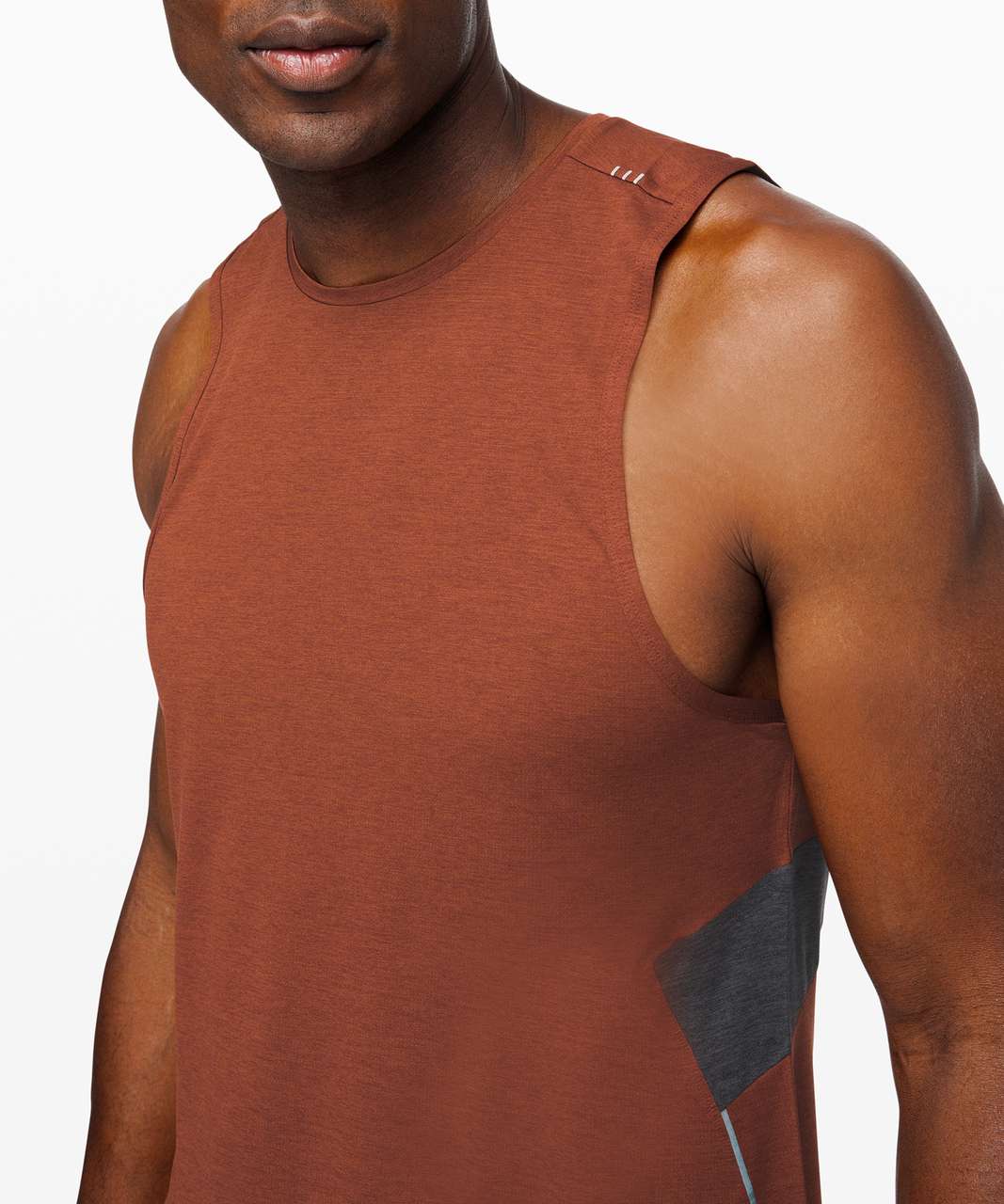 Lululemon Fast and Free Tank - Heathered Dark Terracotta / Heathered Obsidian