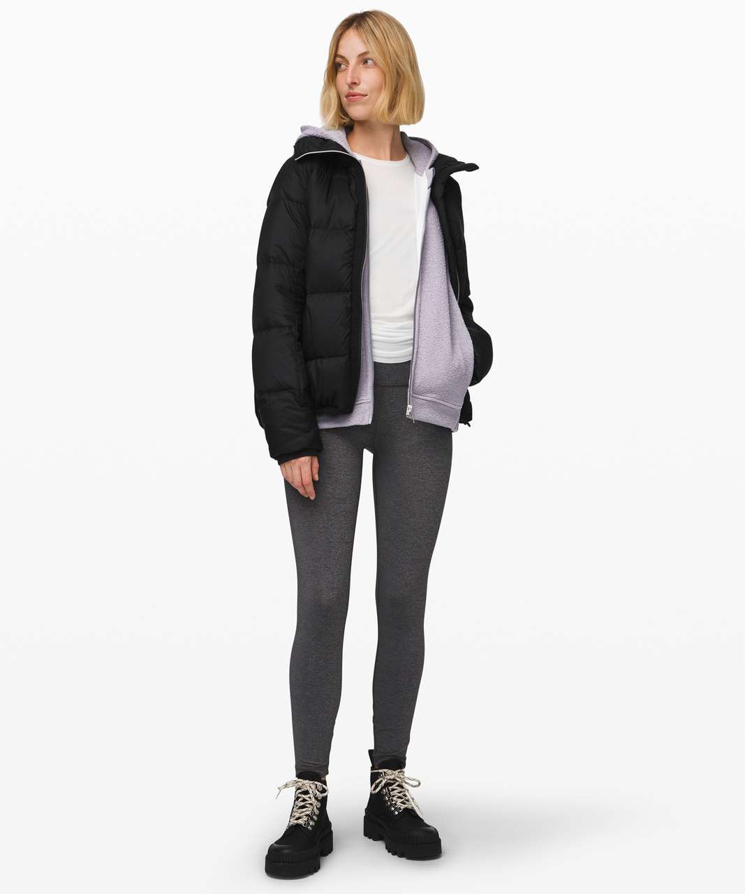 Lululemon Pave New Ways Full-Zip - Glacier Grey / White