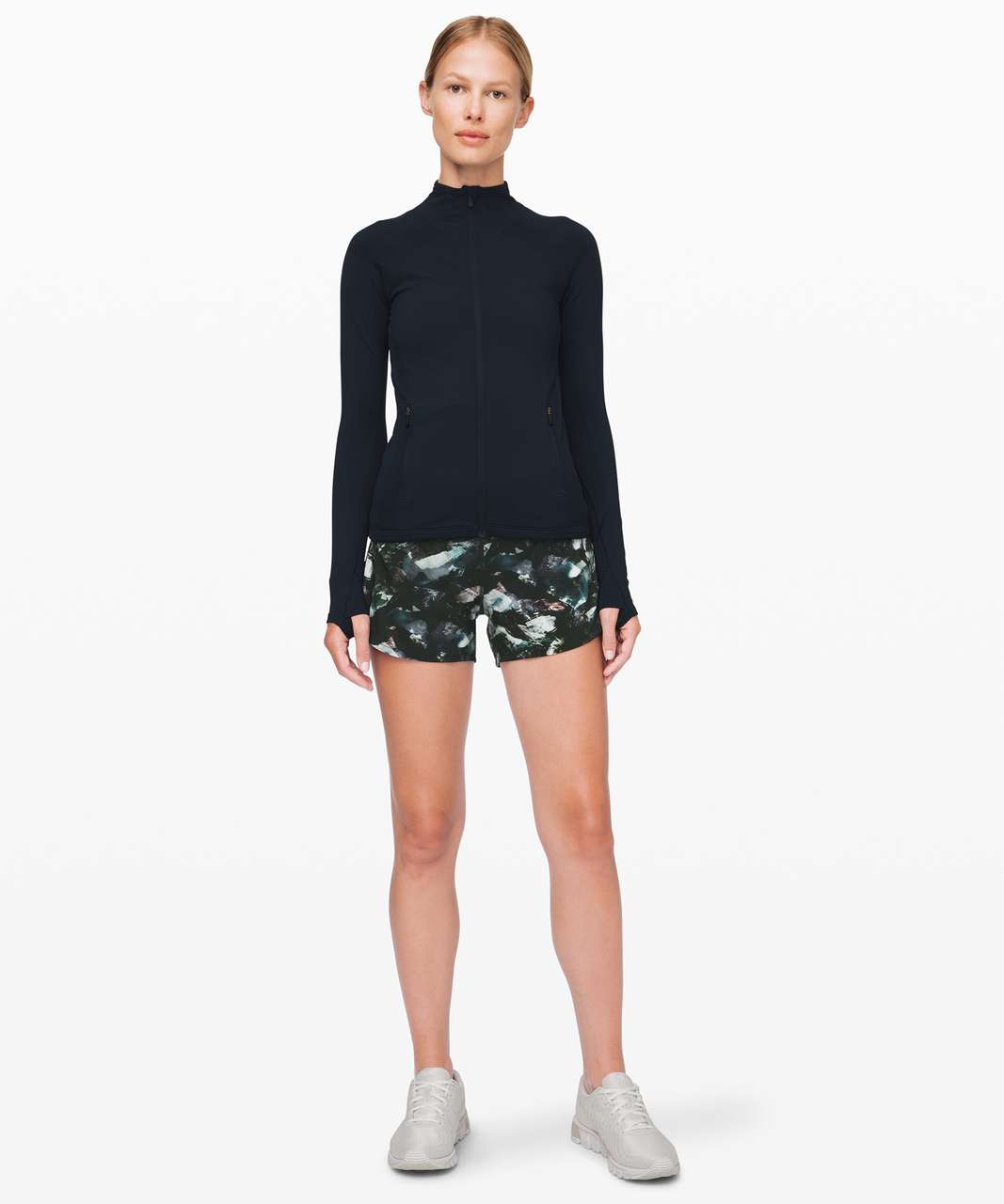 Lululemon Speed Up Short Long *4" Updated Fit - Glacier Camo Starlight Multi / Black