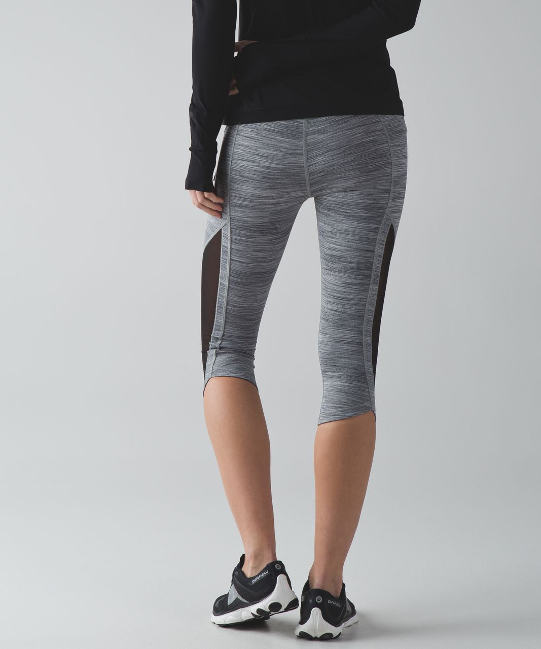 Lululemon Sun Runner Crop - Space Dye Camo Seal Grey Deep Coal / Black